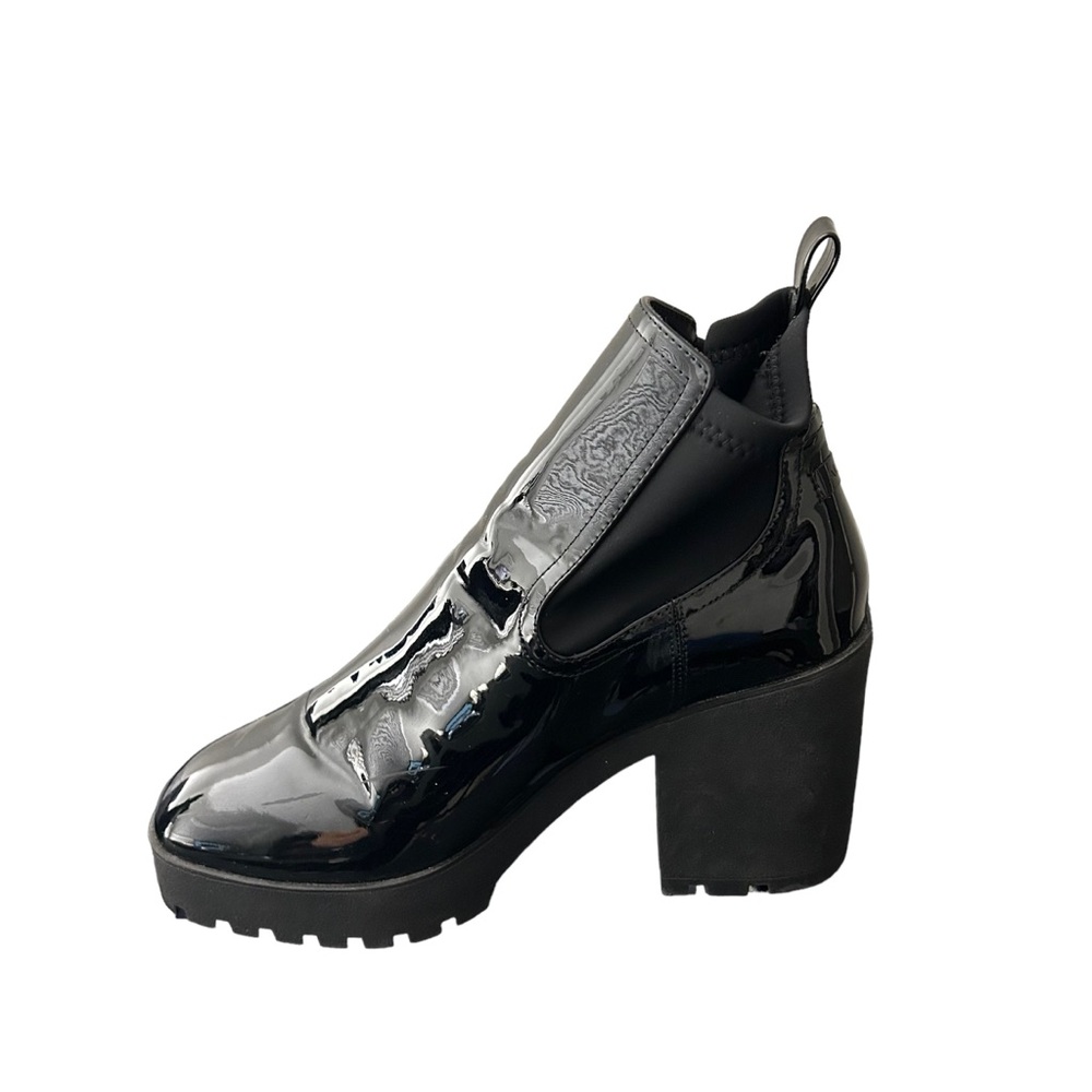 ALDO Women’s Platform Black Pull-Tab Bigmood Leather Chelsea Boots Size 11 - Picture 7 of 11